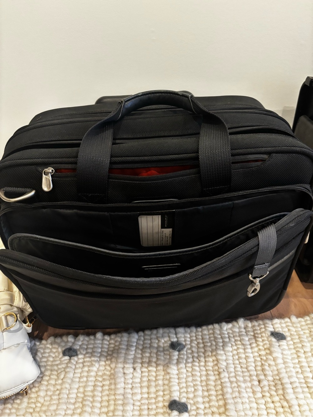 Black Men's Multi-Compartment Briefcase Bag